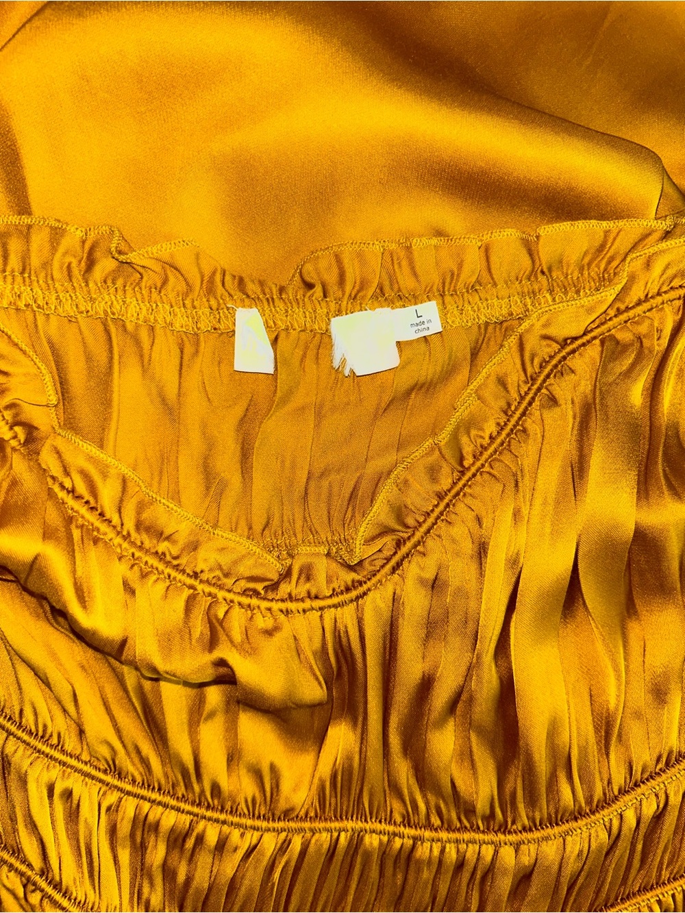NEW Astr Satin Slip Dress in Vibrant Yellow Gold Sz L - Picture 4 of 4